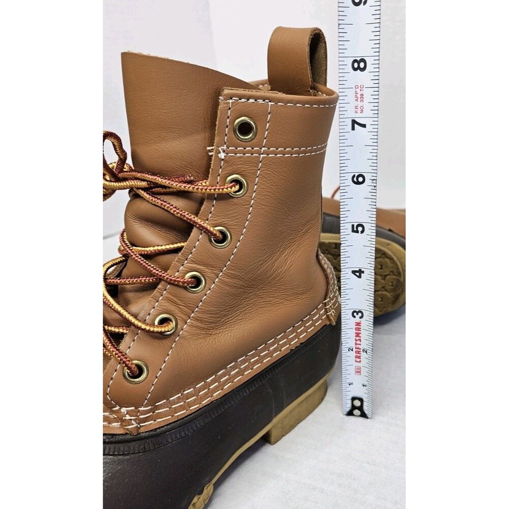 LL Bean Men's Duck Boots Made In USA Brown Size 6 Medium, 6 Eyelet - Picture 9 of 10